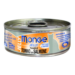 Monge Natural Quality Gatto Jelly Pezzetti di Tonno Bonito/Salmone 80 g