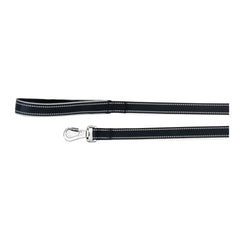 Guinzaglio reflex con maniglia in neoprene nero 15 x 1200 mm