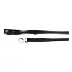 Guinzaglio reflex con maniglia in neoprene nero 20 x 1200 mm