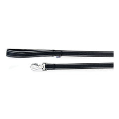 Guinzaglio reflex con maniglia in neoprene nero 25 x 1200 mm