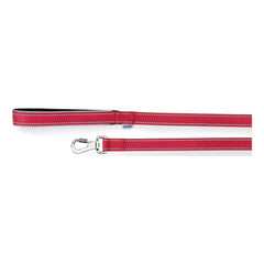 Guinzaglio reflex con maniglia in neoprene rosso 20 x 1200 mm
